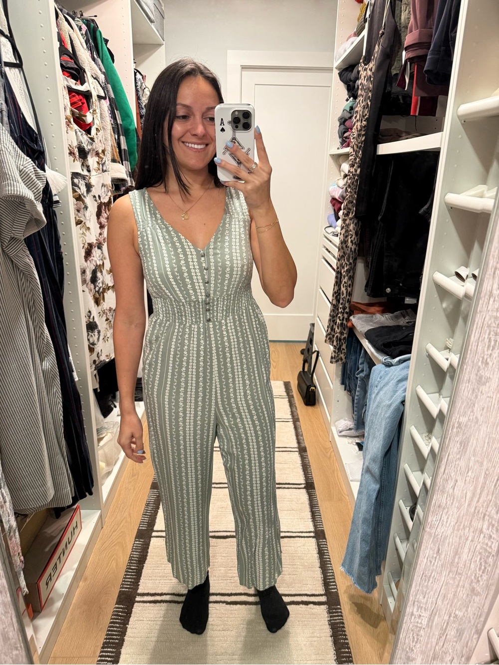 Women’s Sleeveless Green Striped Jumpsuit
